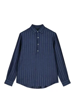 Camisa Polo Riscas Linho Algodao