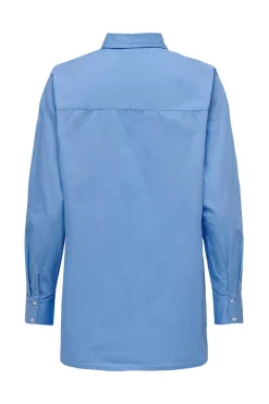 Camisa Popelina Gola Lapelas