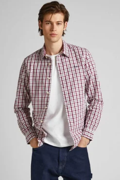 Camisa Popelina Quadrados Fit Slim