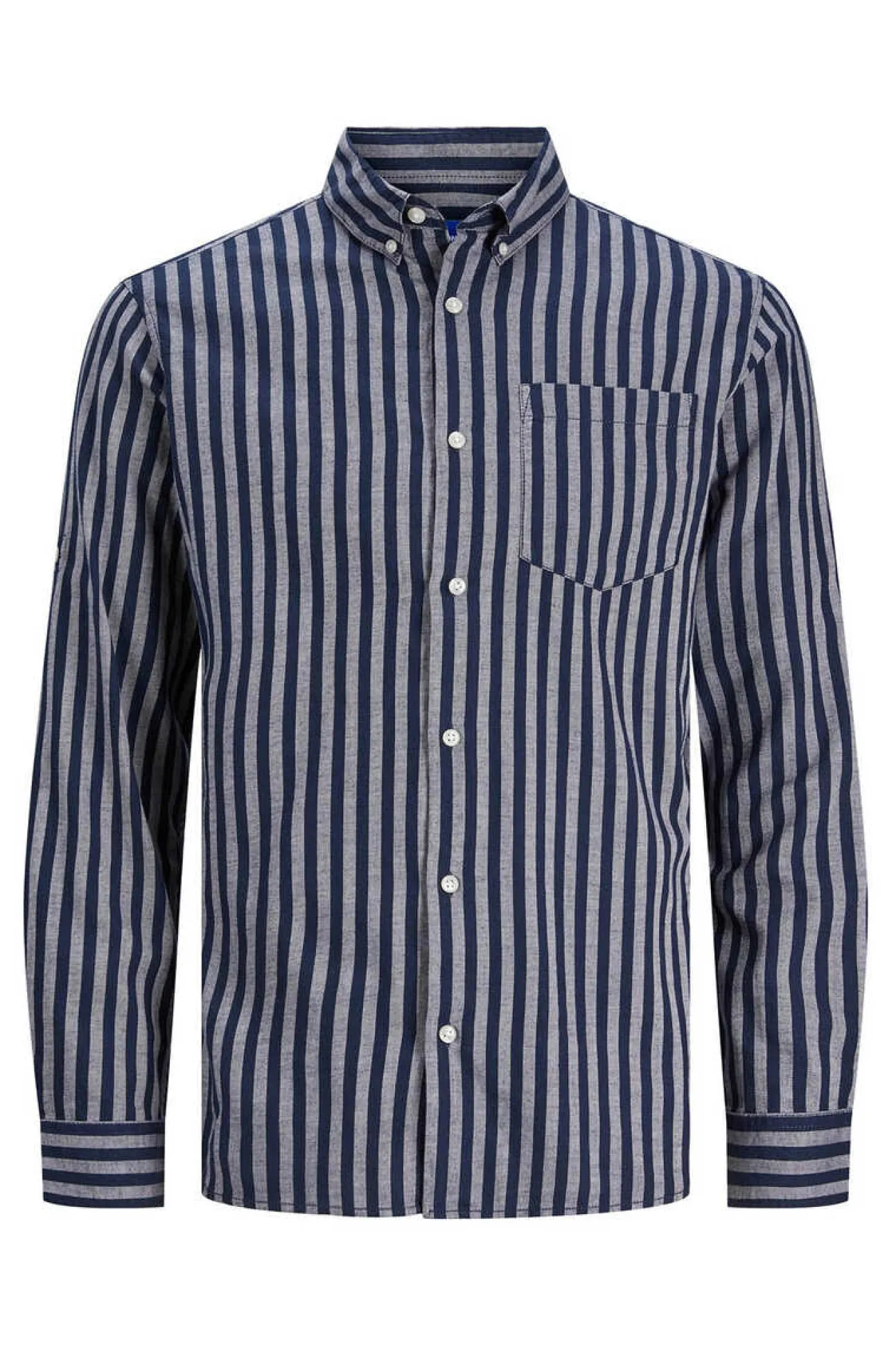 Camisa Sarja Riscas Slim Fit