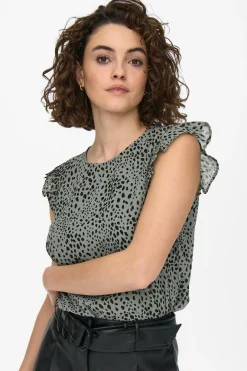 Camisa Sem Mangas Com Gola Redonda