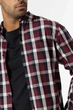 Camisa Slim Fit Popelina Xadrez