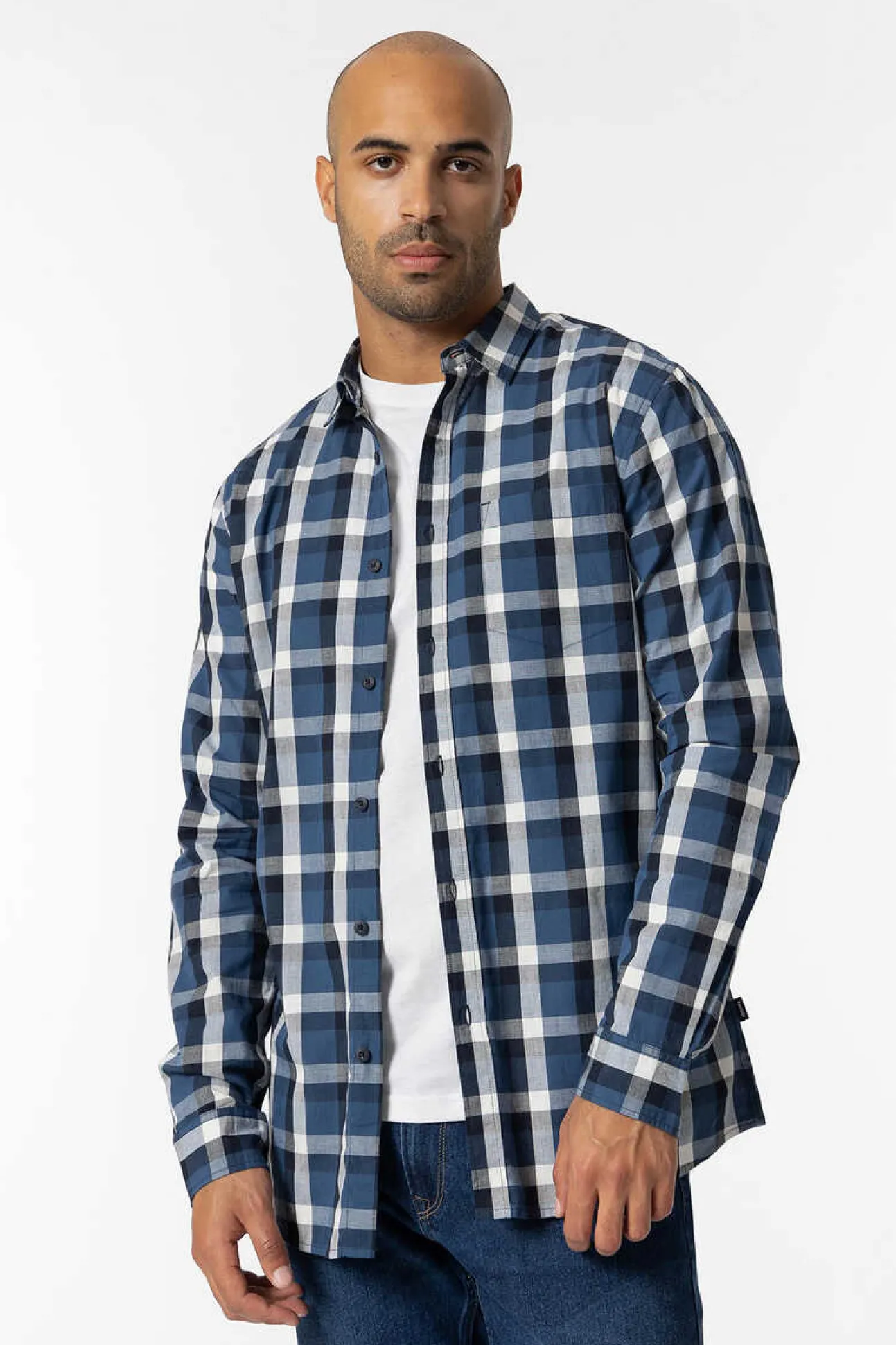 Camisa Slim Fit Popelina Xadrez