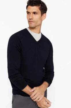 Camisola Algodao Caxemira Gola Em Bico