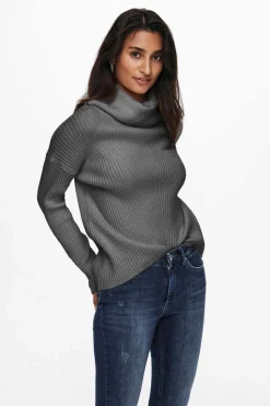 Camisola Assimetrica Com Gola Tartaruga