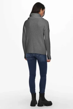 Camisola Assimetrica Com Gola Tartaruga