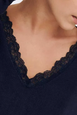 Camisola Bico Gola De Renda