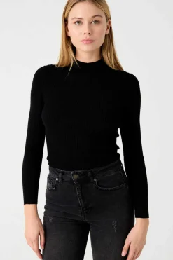 Camisola Canelada Gola Alta