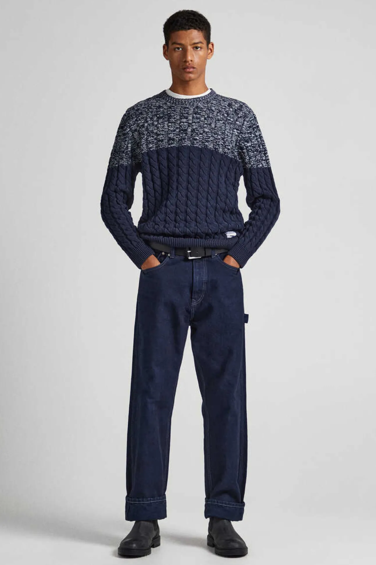 Camisola Color Block Malha Trancada