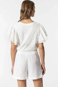 Camisola Com Folhos E Texto Frontal