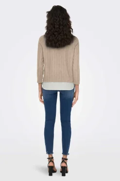 Camisola Com Gola De Camisa