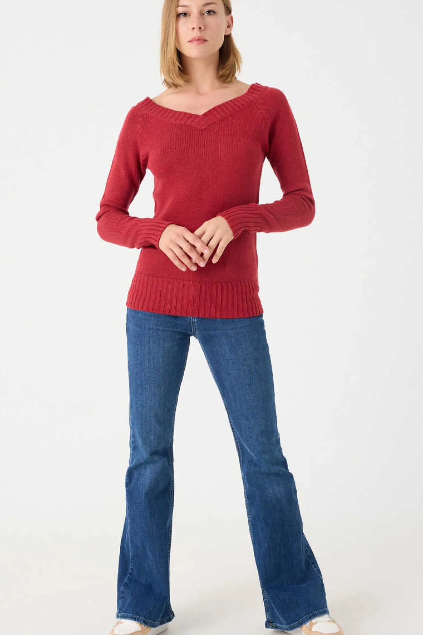 Camisola De Decote Em Bico