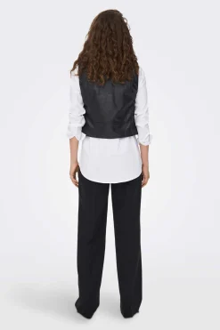 Camisola De Decote Redondo Mangas Caneladas