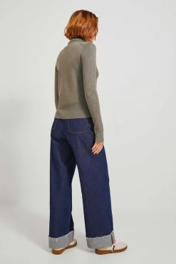 Camisola De Malha Com Gola Dobrada