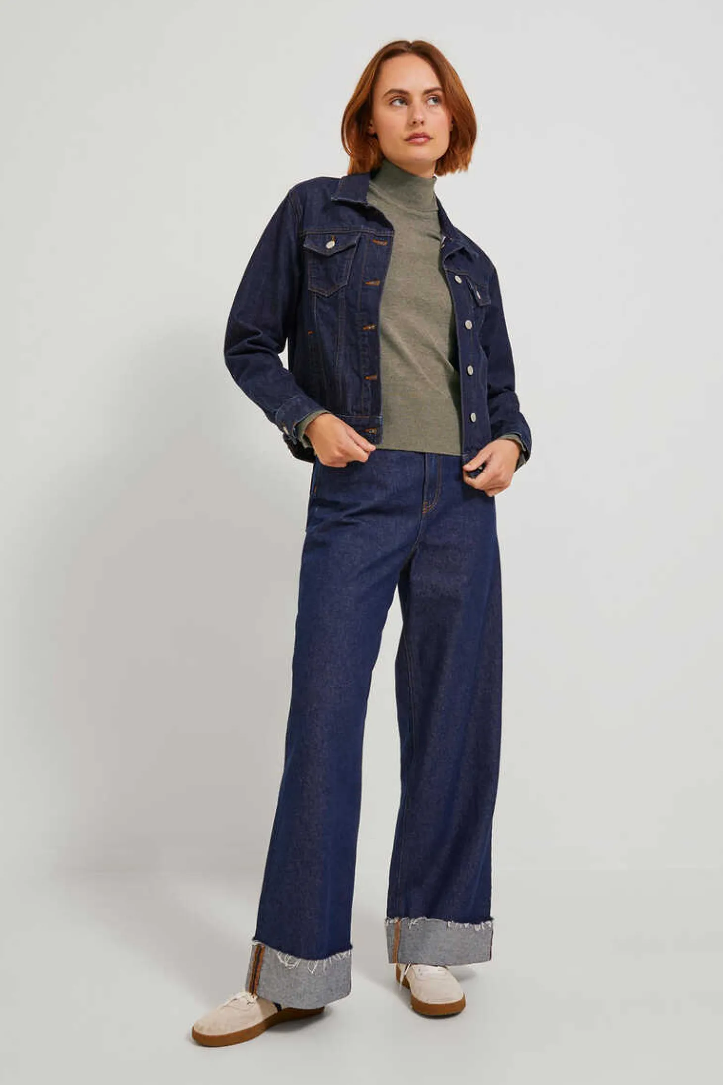 Camisola De Malha Com Gola Dobrada