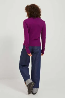 Camisola De Malha Com Gola Dobrada