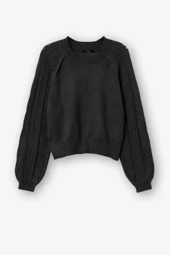 Camisola De Malha Com Mangas Perfuradas