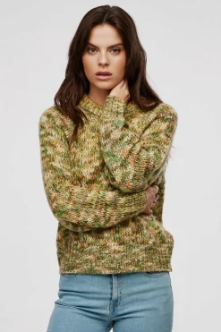 Camisola De Malha Multicolor De Gola Redonda