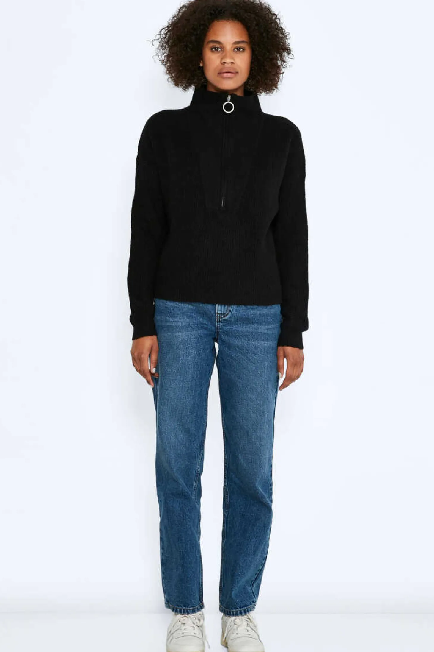 Camisola De Malha Oversize De Gola Alta