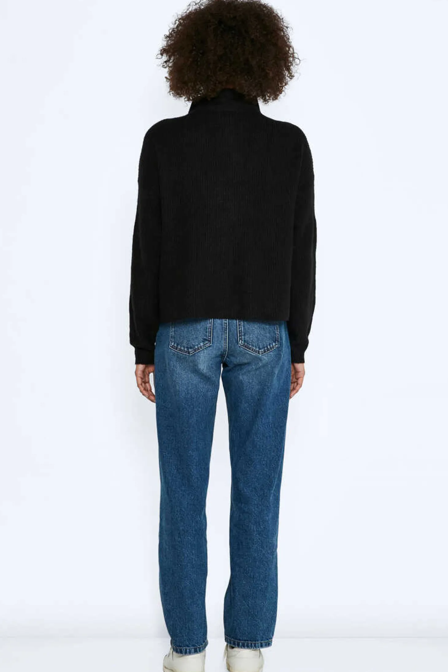 Camisola De Malha Oversize De Gola Alta