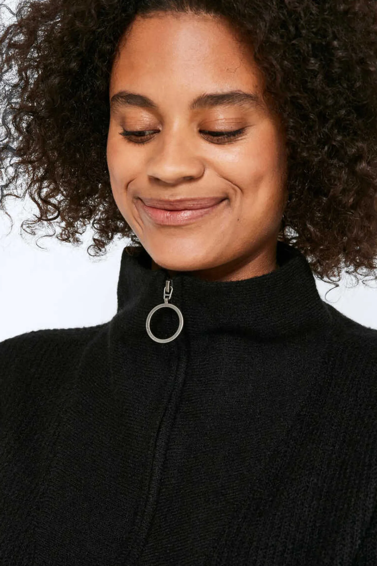 Camisola De Malha Oversize De Gola Alta