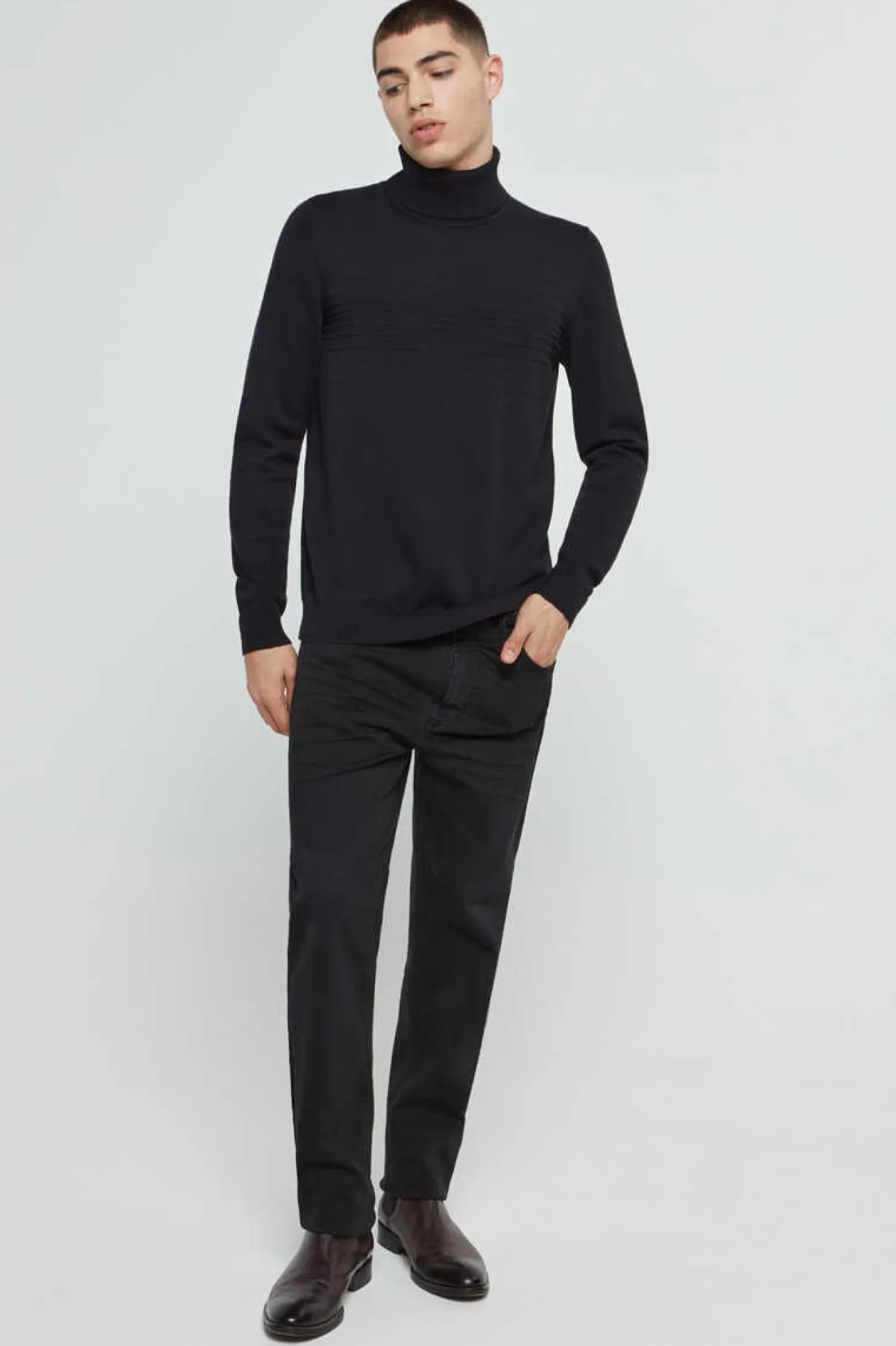 Camisola De Manga Comprida E Gola Dobrada