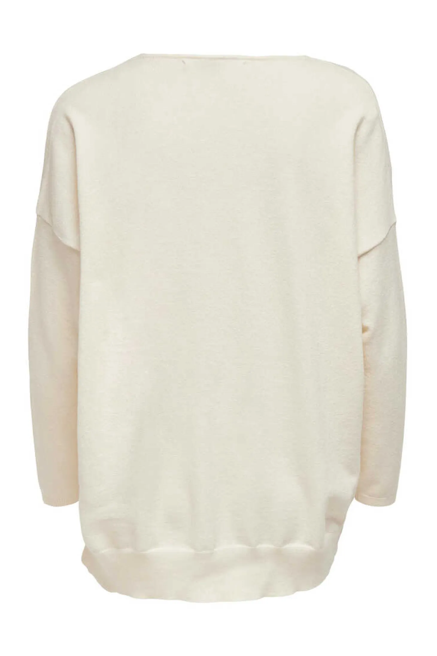 Camisola De Mulher Com Gola Em Bico E Manga Comprida.