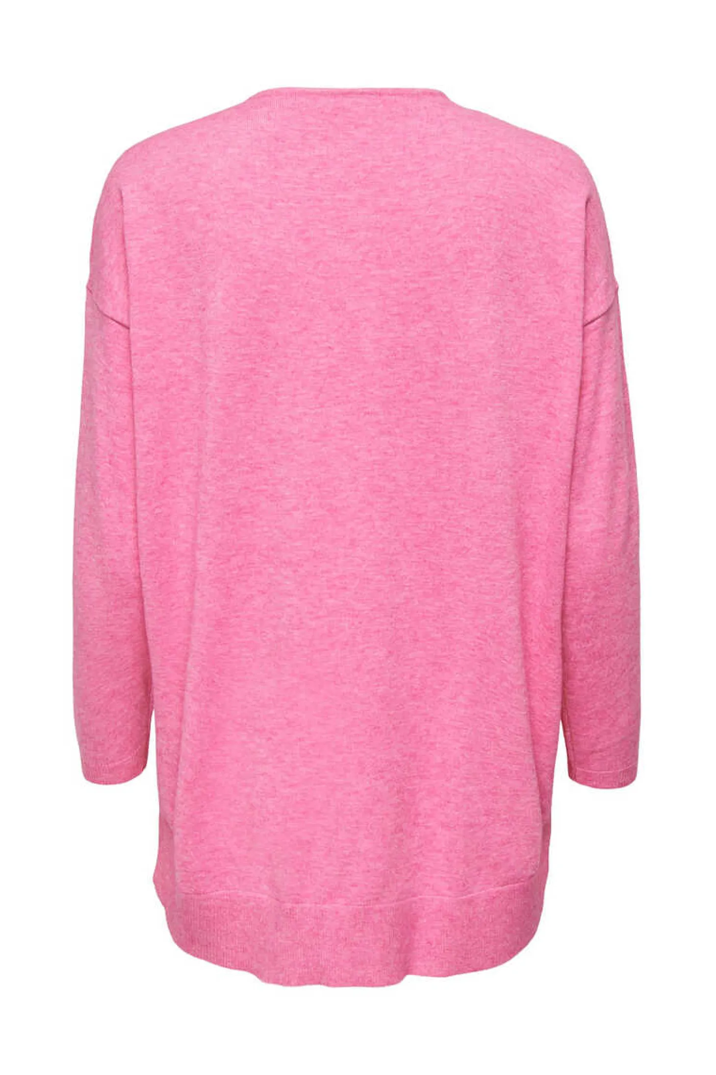 Camisola De Mulher Com Gola Em Bico E Manga Comprida.