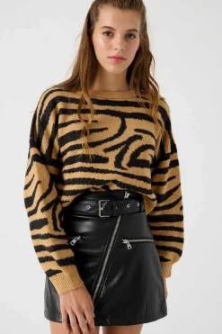 Camisola Jacquard Decote Redondo