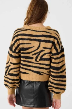 Camisola Jacquard Decote Redondo