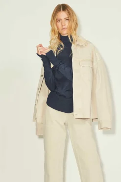 Camisola Malha Fina Decote Alto