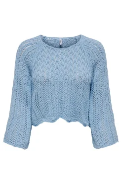 Camisola Malha Rendilhada Crop