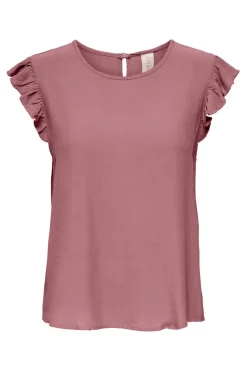 Camisola Manga Curta Folhos