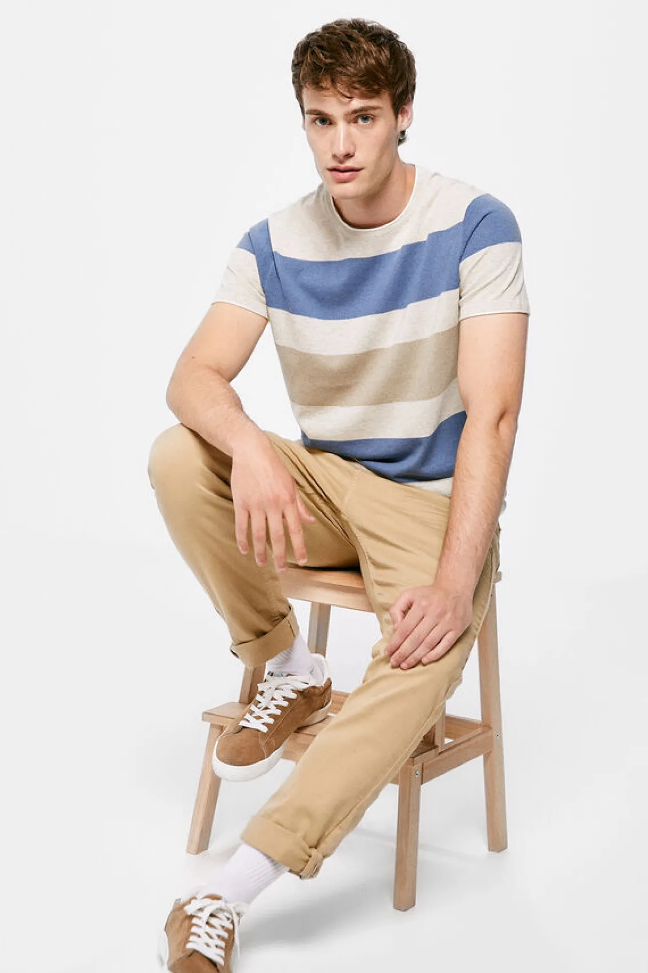 Camisola Manga Curtas Riscas