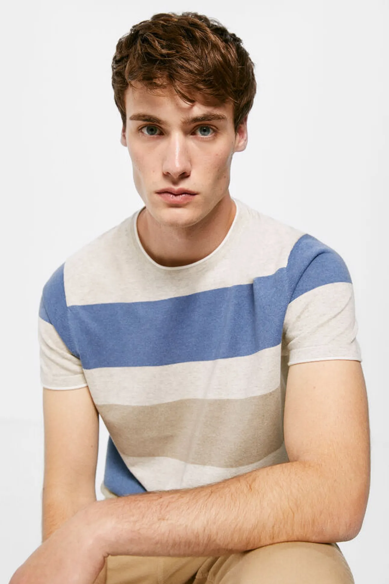 Camisola Manga Curtas Riscas