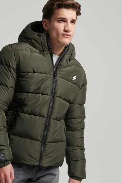 Casaco Acolchoado Com Capuz Sports