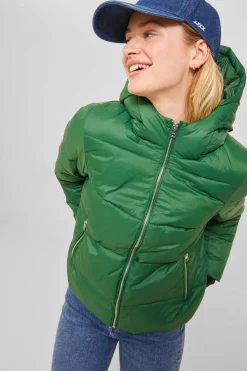 Casaco Acolchoado Com Capuz De Mulher