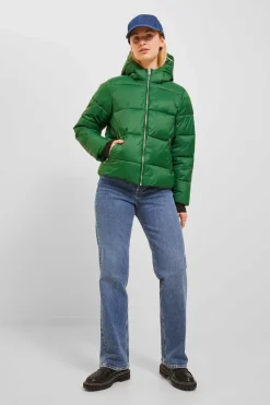 Casaco Acolchoado Com Capuz De Mulher