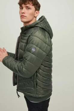 Casaco Acolchoado Tipo Puffer Com Capuz