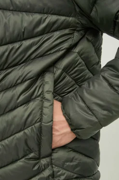 Casaco Acolchoado Tipo Puffer Com Capuz