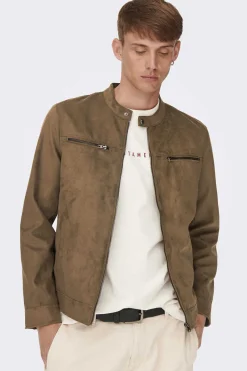 Casaco Biker Efeito Camurca