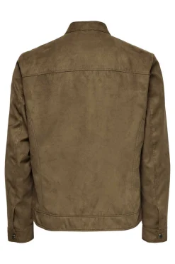 Casaco Biker Efeito Camurca