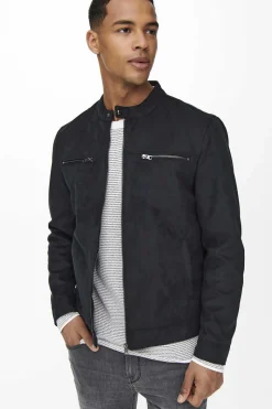 Casaco Biker Efeito Camurca