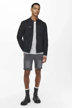 Casaco Biker Efeito Camurca