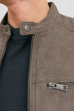 Casaco Biker Efeito Couro