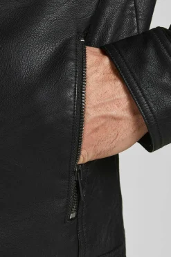 Casaco Biker Efeito Pele