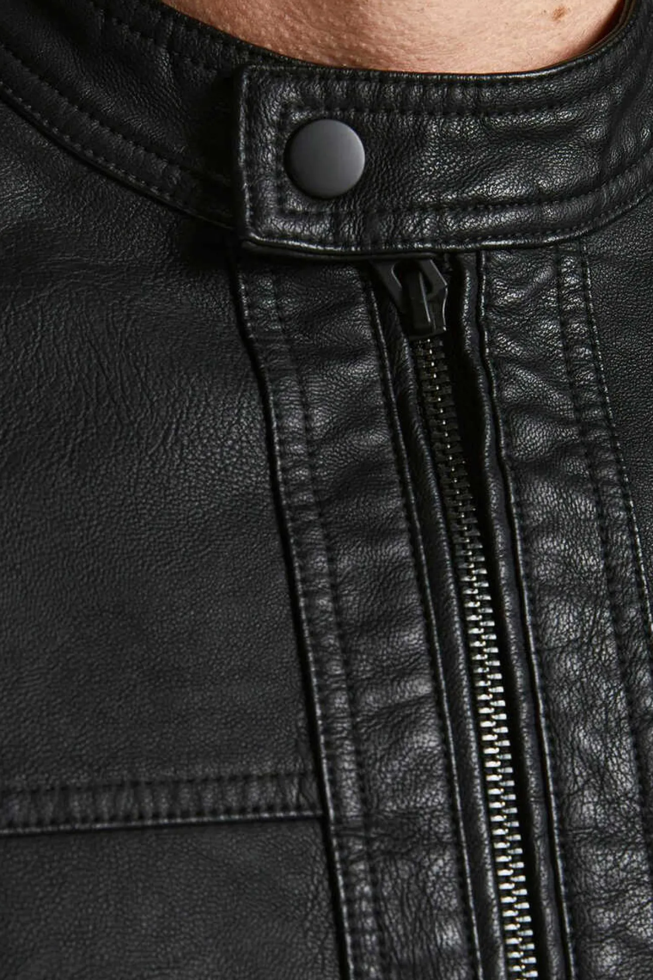 Casaco Biker Efeito Pele