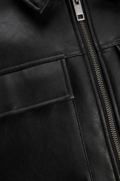 Casaco Biker Efeito Pele