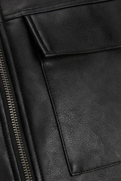 Casaco Biker Efeito Pele