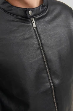 Casaco Biker Efeito Pele Plus